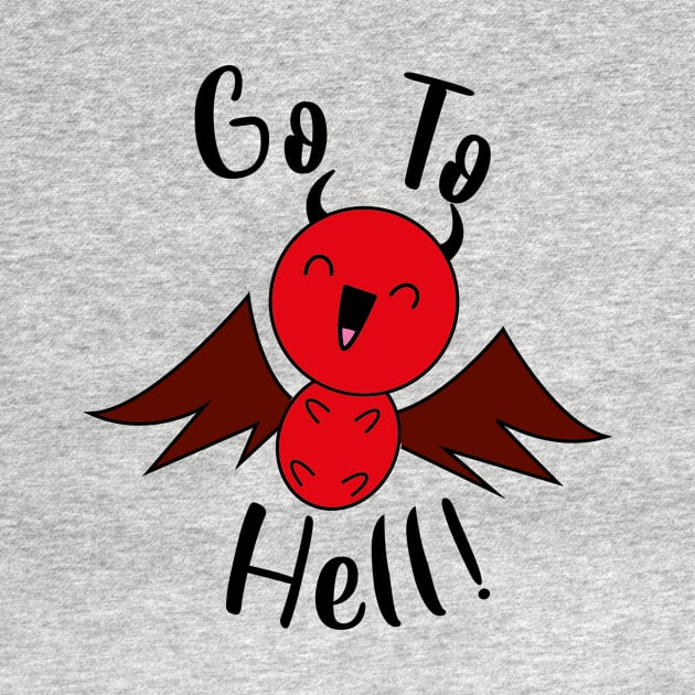 'Go To Hell' Cute laughing devil by JDP Designs